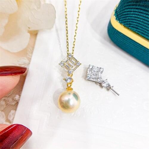 Factory Wholesale Real Solid S925 Sterling Silver Accessories DIY Jewelry Making Pearl Pendant For Women Charm Gift