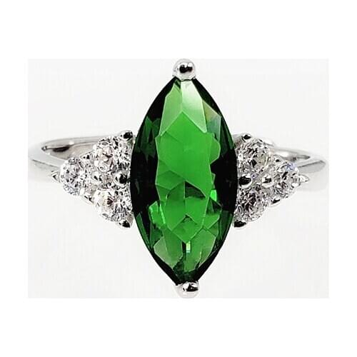 925 silver resin stone jewelry large rings green crystal wedding rings for women