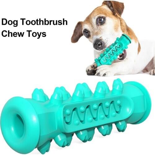 Pet Dog Toothbrush Stick Pet Chew Toys Dogs Teeth Brushing Cleaning Massage Nontoxic Natural Rubber Dental Care Sticker