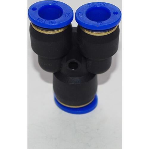 1PC PY-4 PY-6 PY-8 PY-10 PY-12 PY-14 PY-16 Tube O/D 4mm-16mm Y Style Three Way Plastic Pneumatic Quick Connector Push In Fitting