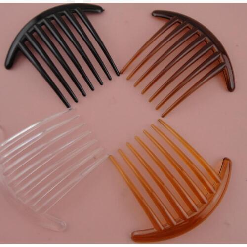 10PCS 8.5cm*10.5cm Assorted colors Plain Big 7teeth Plastic Hair Combs for Long hairs Handmade diy hair accessories