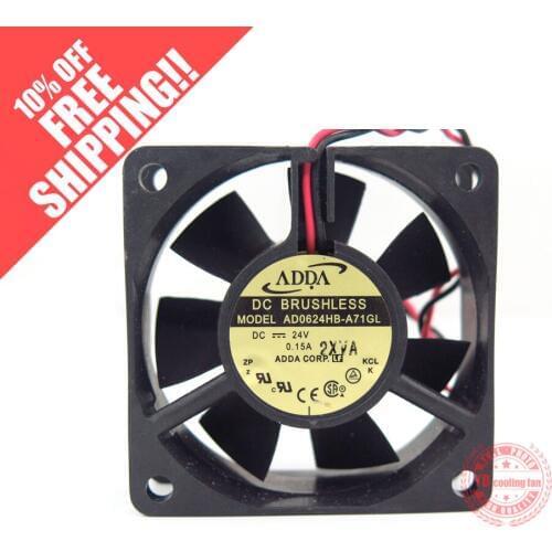 ADDA 6025 AD0624HB-A71GL 24V 0.15A 6cm 2 lines cooling fan