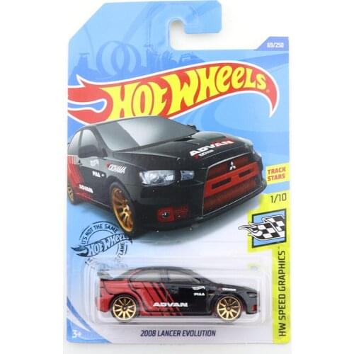 2020-69 Hot Wheels 2008 LANCER EVOLUTION Mini Alloy Coupe 1/64 Metal Diecast Model Car Kids Toys Gift