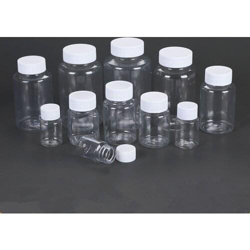 5PCS 20ml/30ml/100ml/150ml Plastic PET Clear Empty Seal Bottles Solid Powder Medicine Pill Vial Container Reagent Packing Bottle