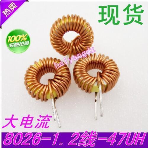 5pcs/8026 20mm 47UH 12A 1.2 Line Annular inductance Winding inductors Iron core Magnetic ring inductors