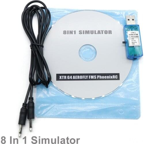 8IN1 USB Flight Simulator Compatible With Phoenix RealFlight XTR Aerofly FMS JR Futaba Esky Walkera Spektrum Hitec Transmitter