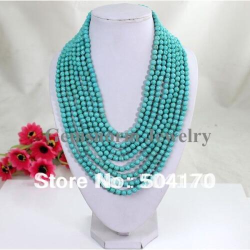 Promotion! Marvelous 8 Row Beaded Stone Necklace Fashion Stone Beads Jewelry Wholesale Price Free Shipping TN008