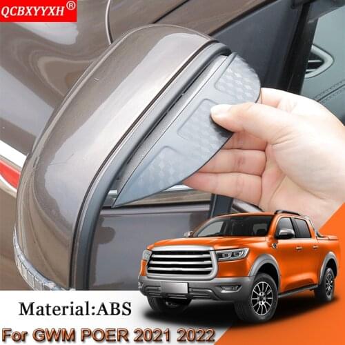 ABS Car Rearview Mirror Eyebrow Rain Gear Shield Anti-rain Cover Sticker Auto Accessories Fit For Great Wall GWM POER 2021 2022