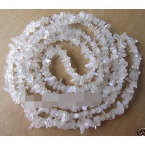 Free shipping Jew.0036 New!4-8mm Natural Moonstone Chip Beads 34'' 2PC