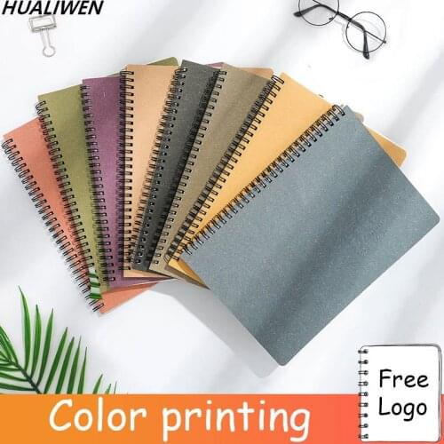 Creative simple hard cardboard material double coil loop spiral notebook horizontal line notebook diary note pad student notepad