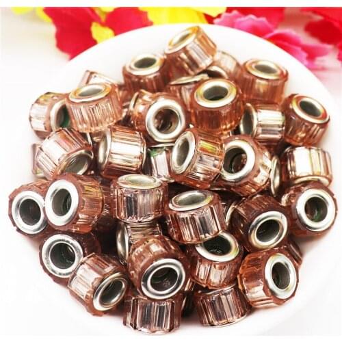 10Pcs New Color Resin Large Hole Spacer Beads Charms Fit Original Pandora Bracelet Earrings for Women DIY Jewelry Making Beads