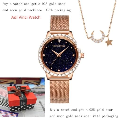 New female watch fashion authentic female famous brand simple temperament net red starry sky atmosphere retro waterproof watch