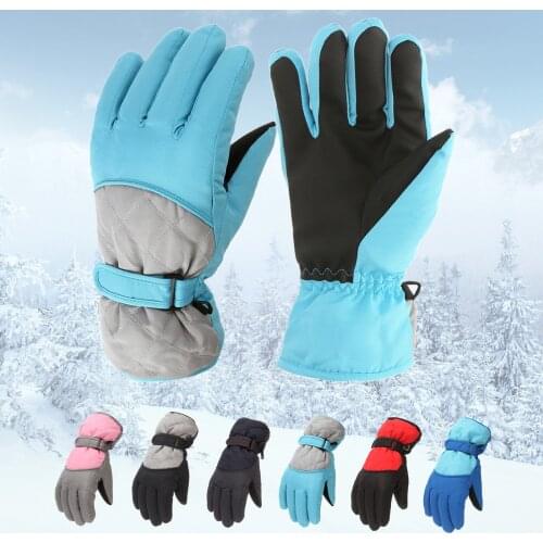 Childrens Gloves Skiing And Windproof Cycling All Fingers Gloves In Winter Suitable For Children Aged 9-14 Handschoenen Kind