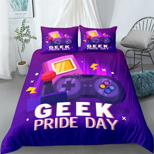 New Gamepad Patterned Bedding Set 2/3pcs 3d Digital Print Down Bed Cover Pillowcase American/eu/Australian Size Home Fabric