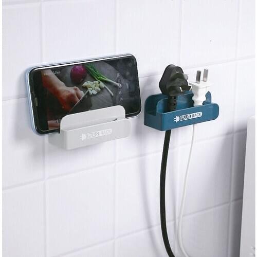 1PC Strong Adhesive Hook Power Plug Socket Hanger Holder Wall Mounted Self Sticky Hooks Multi-function Wall Storage Hooks