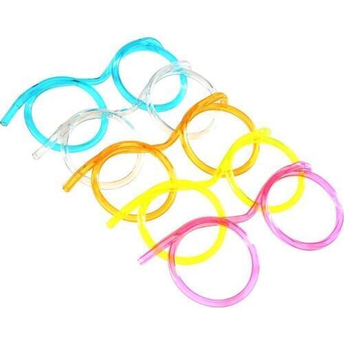 Summer Straw Glasses Flexible Drinking straws Tube tools Kids party Bar supplies accessories for baby Birthday Party