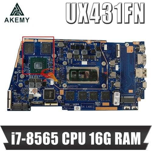 UX431FN mainboard REV2.0 For UX431F UX431FN i7-8565 CPU 16G RAM laptop motherboard 100% Tested Working