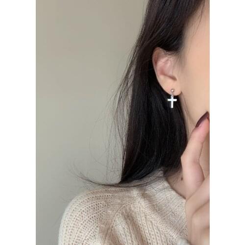 Fashion Men Women Metal Hoop Cross Drop Bear Dangle Ear Studs Earrings Party Punk Earring Jewelry Long Earrings