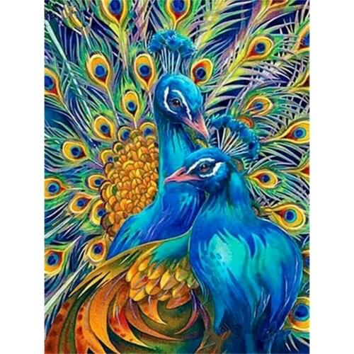 RUOPOTY Oil Painting By Numbers Animals 60x75cm DIY Paint By Numbers Peacock For Adult Framed Canvas Painting Unique Gift