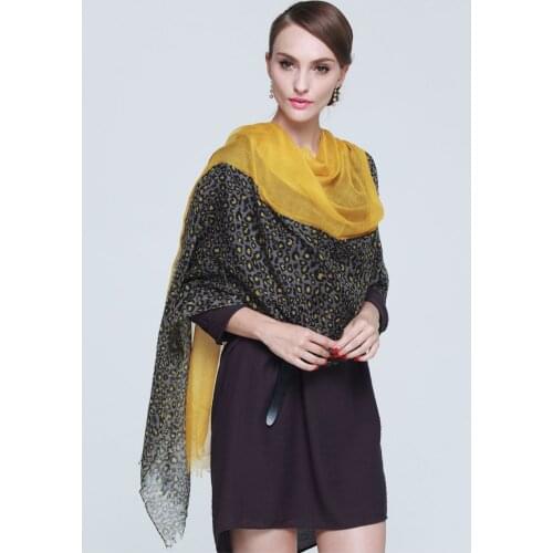 Shawls 2021Brand New Animal Leopard Pattern Woven Scarf Soft Long Shawls Cotton Blending Fringes Echarpe Foulards Cachecol Blue