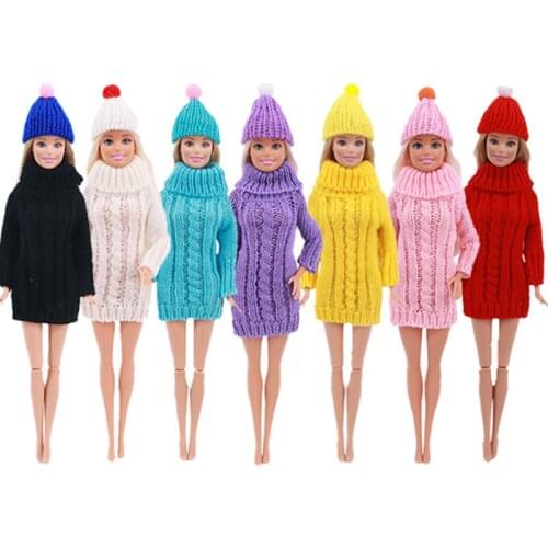 1 Set Doll Clothes Hat+Sweather Multicolor Casual Daily Wear Clothes For Barbies 1/6 Blyth Doll Accessories ,Our Generation Toys