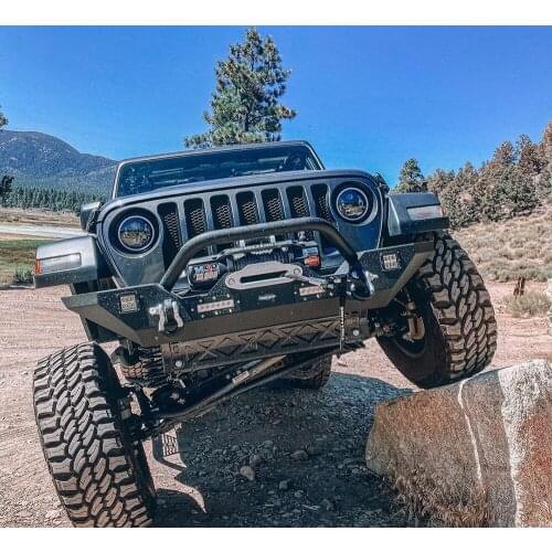 J40-3 Car Front Bumper with Led Lights for Jeep Wrangler JK 2007-2017 LANTSUN