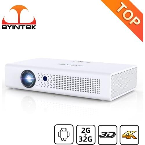 BYINTEK R19 Full HD 1080P 300inch 3D 4K Smart Wifi Android Home Theater LED DLP Portable Mini Projector for Smartphone Tablet