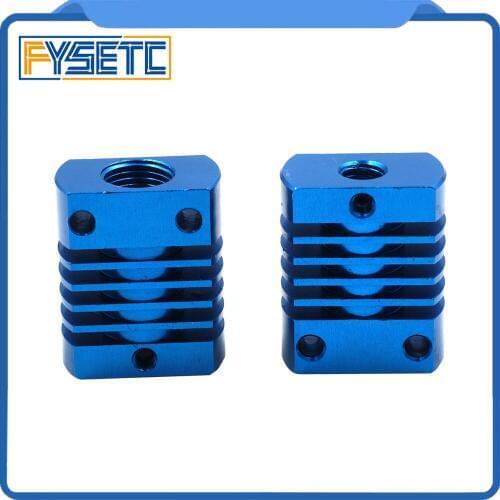 2pcs Blue MK10 V6 Heat Sink Radiator Fit 22mm Cooling Fan Aluminum Fins With Size 27x22x12mm Hot For CR8/CR10 3D Printer