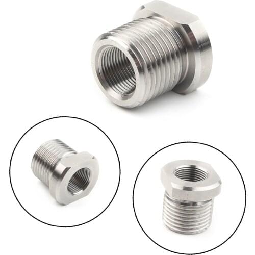 1/2"-28 to 3/4"-16 Threaded Oil Filter Adapter Stainless Steel