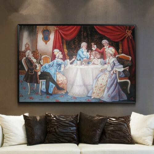 Hand painted oil painting Palace noble figure paintings on canvas Wall Pictures for Living Room decoration