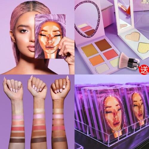 Six-Color Highlight Blush All-In-One Trimming Palette, Shadow Brightening Rouge Pearlescent Matte Eyeshadow