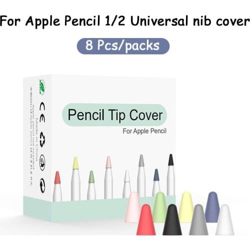 Silicone Replacement Tip Case for Apple Pencil 1 2 Touchscreen Stylus 8Pcs Pen Case Nib Protective Cover Skin for Apple Pencil 2