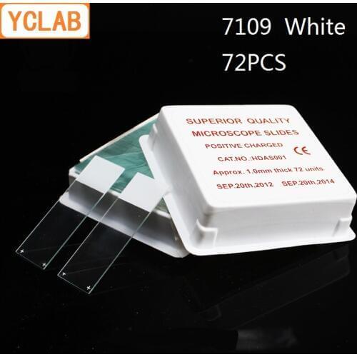 YCLAB 72PCS 7109 Microscope Slides White Clear Glass Ground Edges Medical Laboratory Equipment