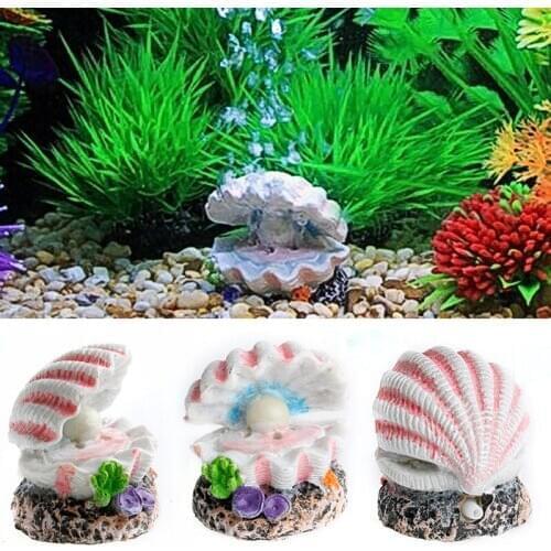 Shell Pearl & Air Stone Aquarium Fish Tank Ornament Shell Bubbler Bubbling Decor