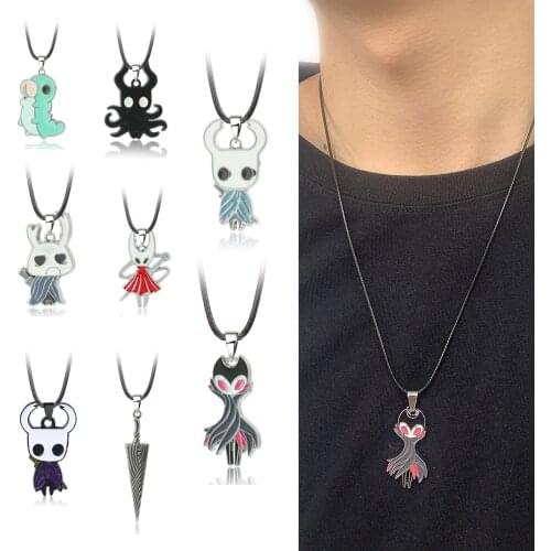 Game Hollow Knight Necklace Women Black Octopus Metal Rope Chain Choker Pendant Necklace For Men Jewelry Souvenir Gifts kolye