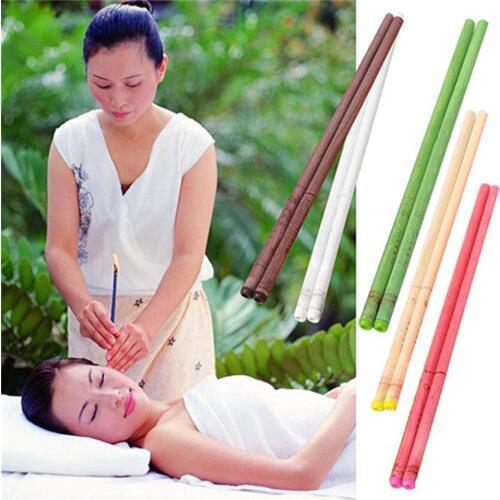 10pcs/lot Ear Candles Ear Treatment Ear Wax Removal Cleaner Ear Coning Treatment Indiana Therapy Fragrance Candling Healthy Care