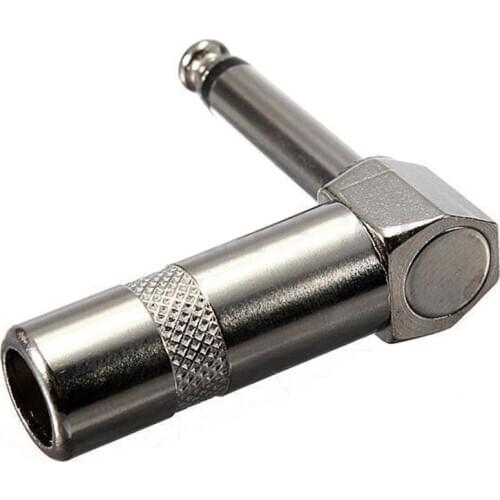 10 Pack Lot 1/4" 6.3mm TS Right Angle MONO Phone Plug Cord Connector Cable Jack