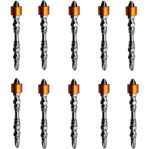 10pcs PH2 Hardness 65mm Double Cross Head Magnetic Electric Screwdriver Bit Phillips Screw Driver With Ring