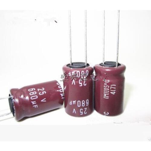 100pcs 680uF 25V 8*16mm 105C Electrolytic Capacitor 10X16 best quality