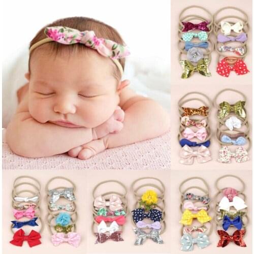 2020 Baby Accessories 10pcs / sets Infant Kids Baby Girls Women Elastic Headband Nylon Headwear hair band Headdress Photo Props