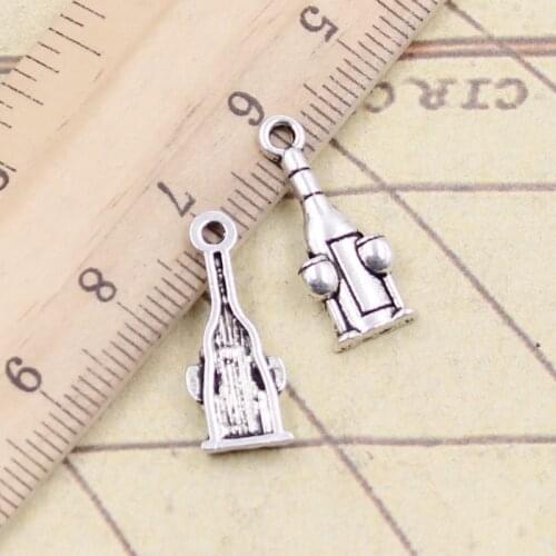 30pcs Charms Wine Bottle And Glasses 20x18mm Tibetan Silver Color Pendants Antique Jewelry Making DIY Handmade Craft Pendant