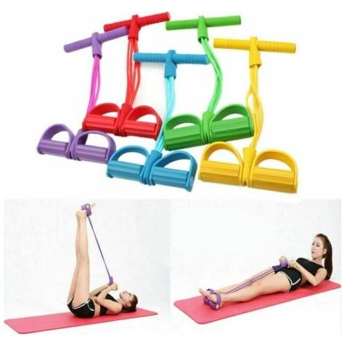 4 Tube Fitness Gum Resistance Bands Latex Pedal Exerciser Sit-up Pull Rope Gifts Elastic Bands Yoga Equipment Pilates Workout