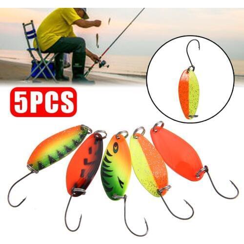 5pcs/set 4.5g Sequin Fishing Lures Artificial Simulation Plastic Fake Hard Baits 5 Different Colors
