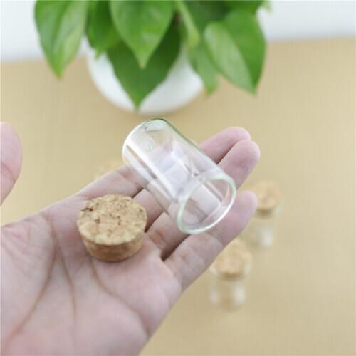 50pcs/lot 30*50mm 20ml Cork Stopper Mini Glass Bottle Spicy Storage Bottle Container Glass Jars Vials DIY Craft
