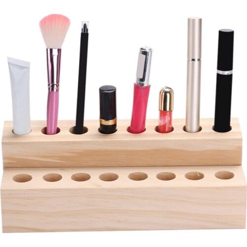 Wood Makeup Organizer Storage Box Case Brush Lipstick Jewelry Holder Cosmetic Storage Box Make Up Tool Display Stand Tools