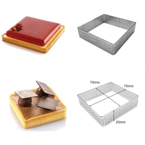 70mm Square Stainless Steel Pie Tartlet Molds Cake Making Molds DIY Pizza Fruit Pie Pastry Mould Practical Kitchen Baking Tools