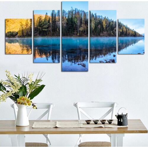 Canvas Painting Lake Tree Landscape Quadros Decoration Picture Scenery Wall Art for Living Room No Frame drop shipping FA510
