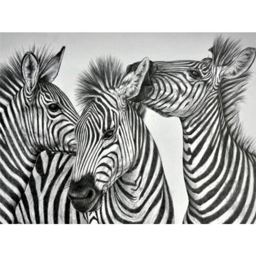 GATYZTORY Painting By Number Zebra Animal Drawing On Canvas DIY Pictures By Numbers Kits HandPainted Paintings Art Home Decor