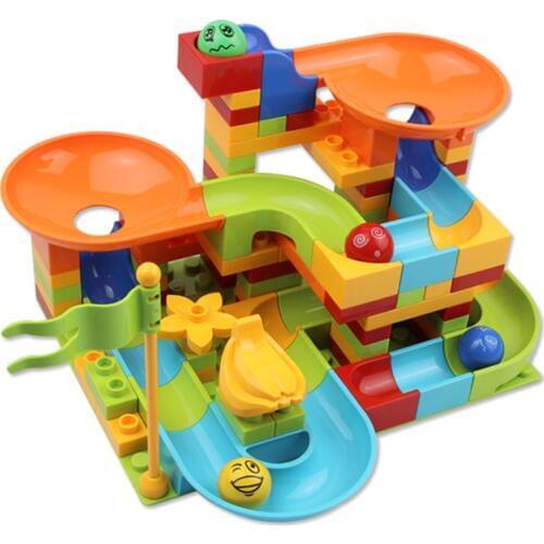 101PCS Big Size Building Blocks Parts Compatible Maze Race Marble Run Accessories DIY Bricks Toys For Children