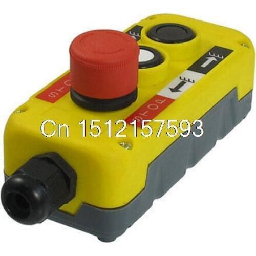 Red Emergency Stop Up Down Push Button Switch PG13.5 Cable 400V for Hoist Crane